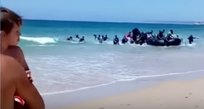 Video: Beachgoers Shocked as Migrants Storm Spanish Beach