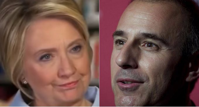 Hillary: ‘Lauer Being Fired is His Karma for Asking Me About My Private Server’