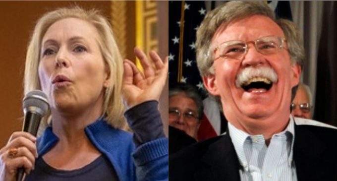 Bolton Can’t Stop Laughing at Gillibrand’s ‘Tactile’ Nuclear Weapons Gaffe