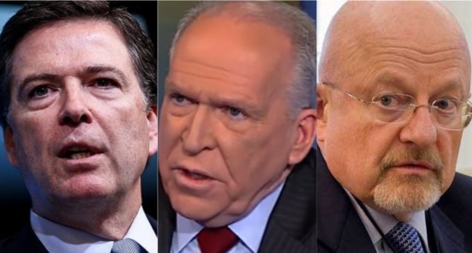 Comey, Brennan, Clapper Accuse One Other of Advocating ‘Pee Pee’ Dossier be Used as Evidence