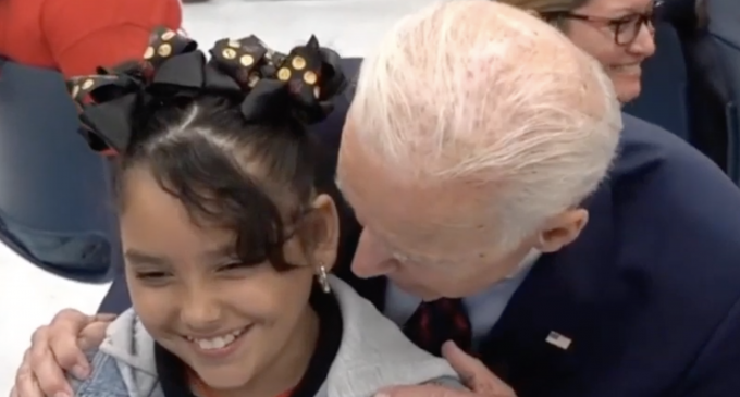 Biden Compliments 10-Year-Old as ‘Good Looking’, Holds Her by the Shoulders