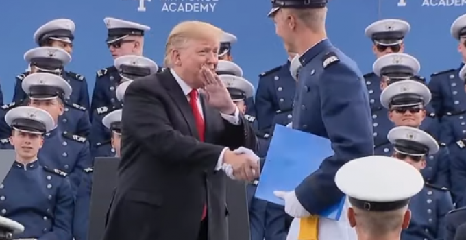 President Trump Salutes, Shakes Hands with ALL 989 Air Force Academy Graduates
