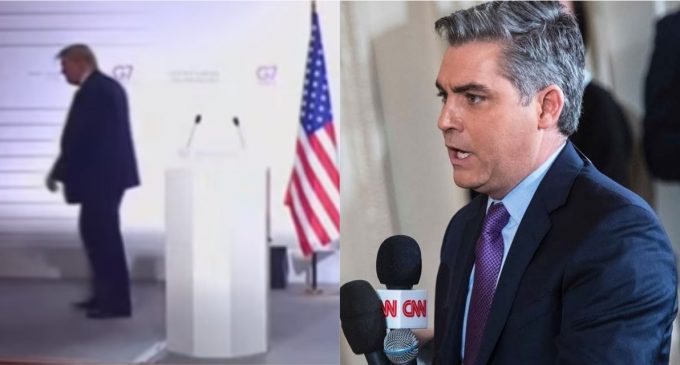 Jim Acosta Heckles President Trump as He Walks Off Stage at G7