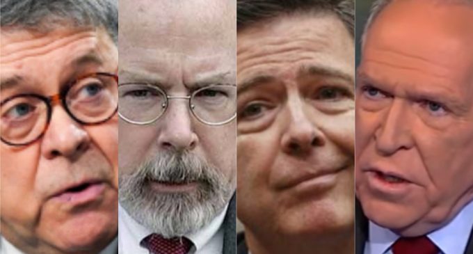 Report: Brennan, Comey ‘Lawyer Up’ as Durham, Barr Construct ‘The Gallows’