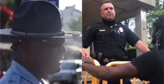 Black State Trooper to Protesters: I Only Kneel for God