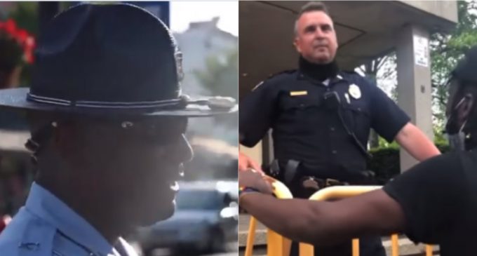 Black State Trooper to Protesters: I Only Kneel for God