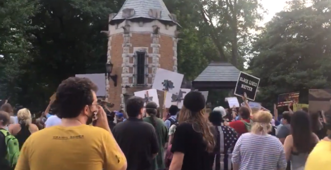 Hundreds Of Protesters Return To Armed Couple’s Home, Vowing ‘No Peace’