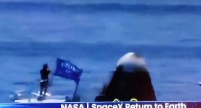Boater with Trump Flag Gatecrashes SpaceX Craft Splashdown