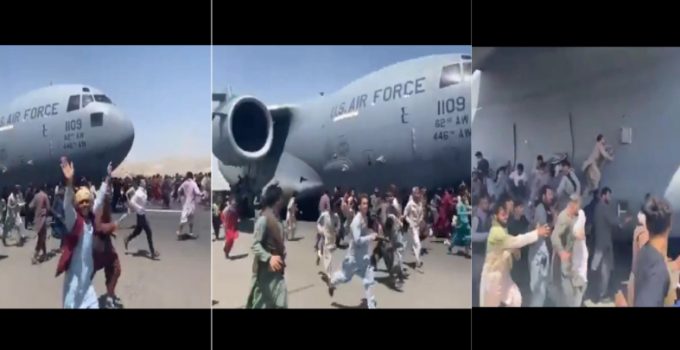 CHAOS: Afghans Fall from Plane Fleeing Kabul Airport