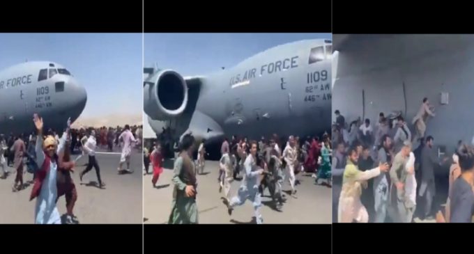CHAOS: Afghans Fall from Plane Fleeing Kabul Airport