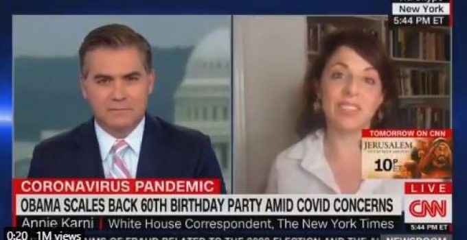 NYT Reporter Defends Obama’s Maskless B’day Party, “This Is a Sophisticated, Vaccinated Crowd”