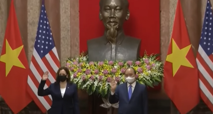 Kamala Harris Poses in Front of Communist Ho Chi Minh Bust