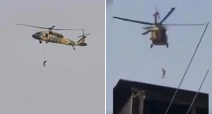Video Purportedly Shows Taliban Hanging Man From Blackhawk Helicopter