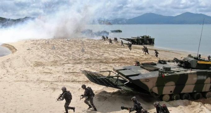 China’s Military Conducts Beach Landing Assault Drills Directly Across from Taiwan