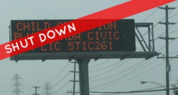 Amber Alert system suffers from gov’t shut-down?