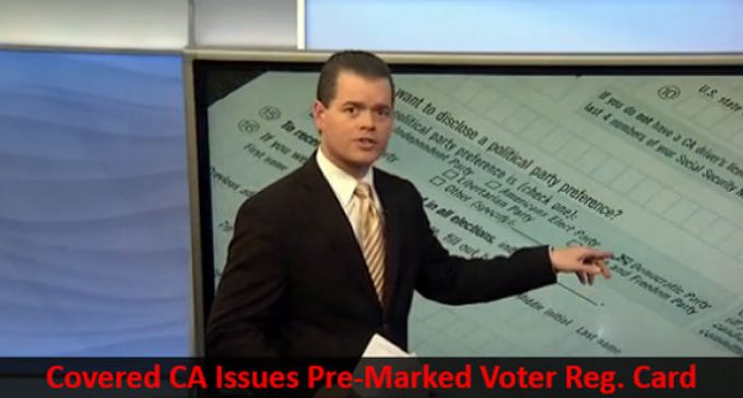 Covered California Issues Voter Registration Card Already Marked For Democratic Party