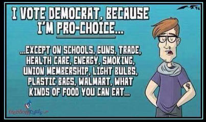 I Vote Democrat, because I’m pro-choice…