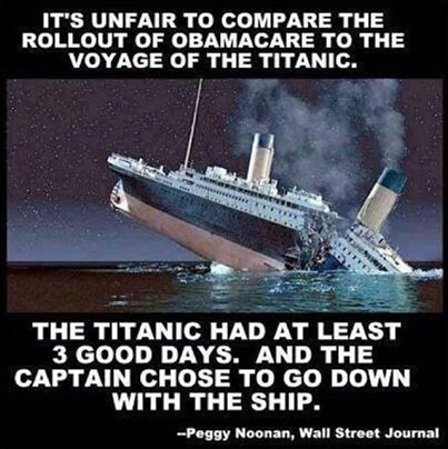 It’s unfair to compare the ObamaCare rollout to the voyage of the Titanic.
