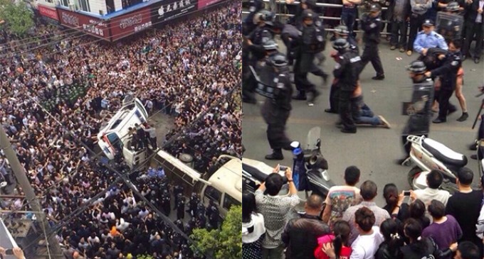 Chinese Citizens Beat Government Bureaucrats In Massive Riot