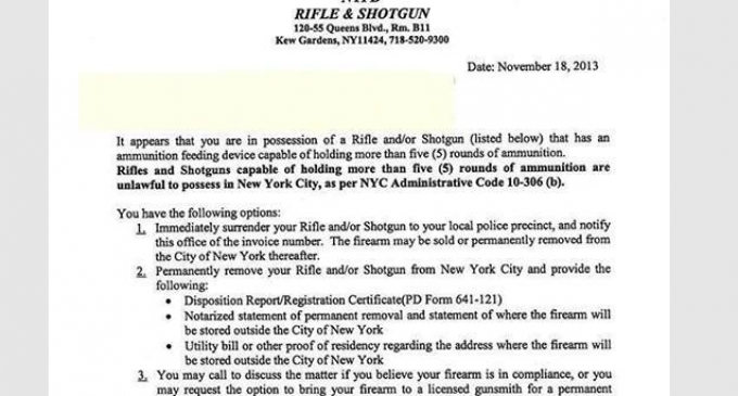 So It Begins: Gun Confiscation Letters Mailed Out To New Yorkers