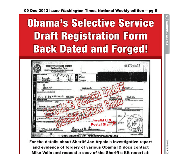 Washington Post Full Page Ad Calls For Action On Obama Forgeries