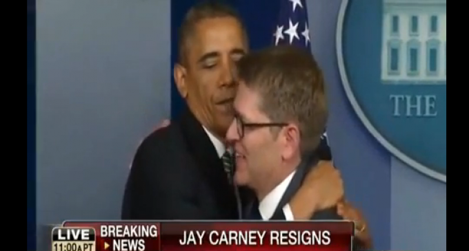 Obama Blows Farewell Kiss To Jay Carney