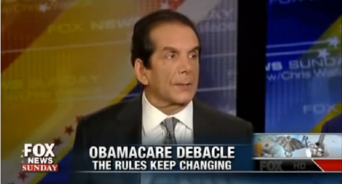 Krauthammer: To Save Obamacare We Will Bail Out Insurance Companies