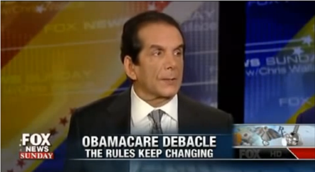 Krauthammer: To Save Obamacare We Will Bail Out Insurance Companies