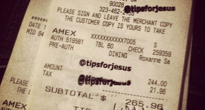 Enormous Tips Left By Anonymous ‘Tips For Jesus’